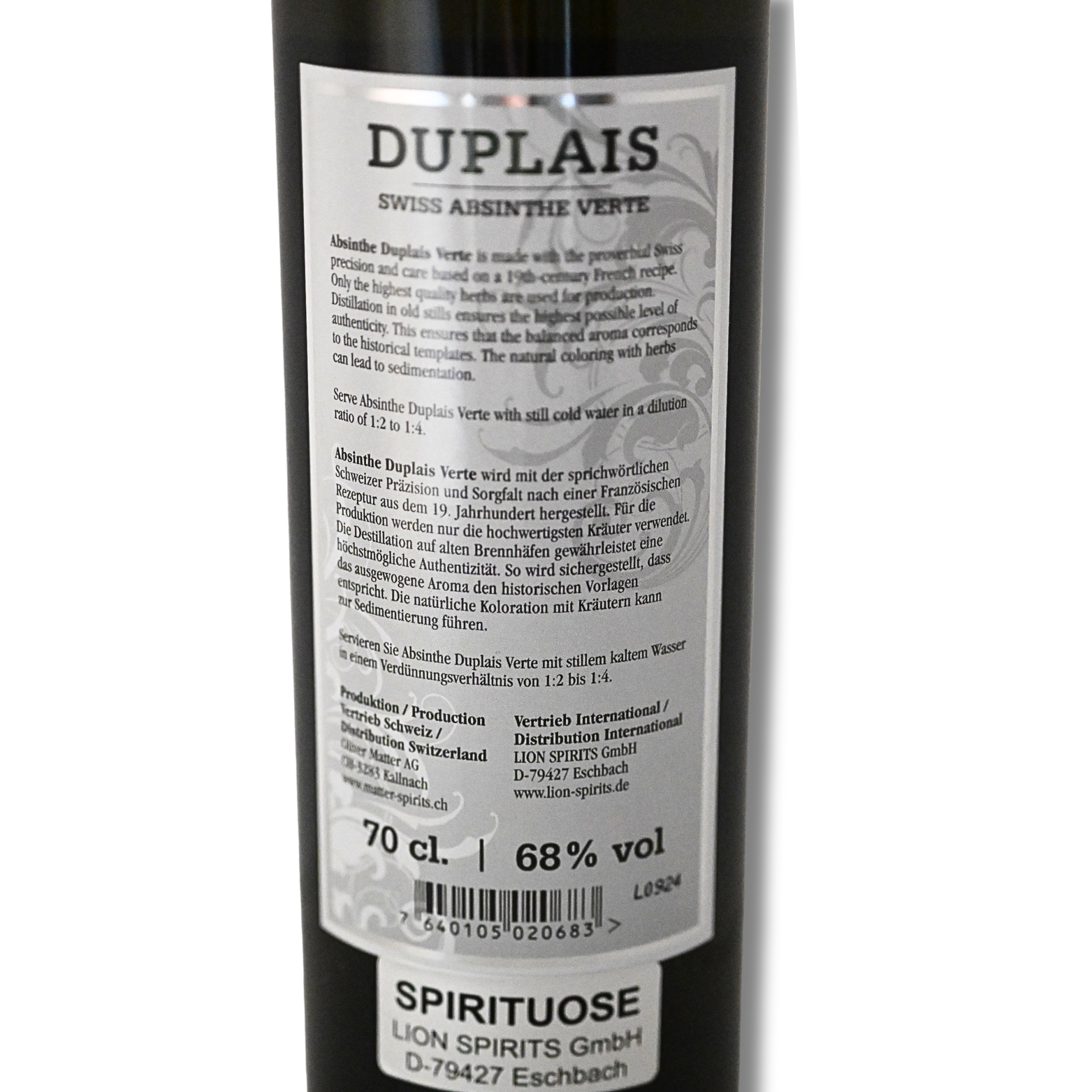 Absinthe Duplais Verte 0,7 Liter und 68 % Vol. – Bild 4