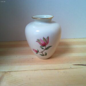 Kleine Porzellan Wase mit Rosen Motiv