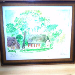 Kunstdruck Bauernhaus Gerahmt