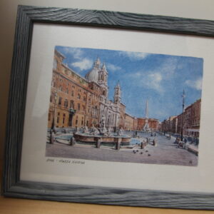 Kunstdruck Piazza in Rom Gerahmt