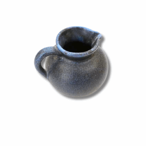 Kleines Milchkännchen Keramik, blau glasiert, 141 g, Höhe 6,5 cm