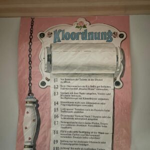 Witzige Kloordnung – Toilettenregel-Wandtafel im Retro-Stil