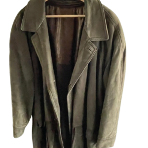 Klassischer Ledermantel für Herren – Braun, Echtleder, Vintage-Stil, Gr. XL EU-54 (geschätzt)