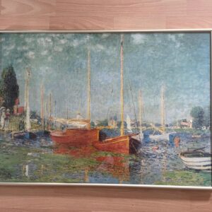 Maritimes Wandbild Segelbooten gerahmter Kunstdruck im impressionistischen Stil