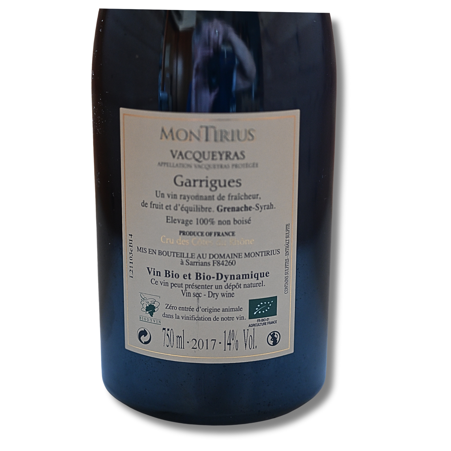 Montirius Vacqueyras Garrigues 2017 in 0,75 Liter und 14,5 % Vol. – Bild 3