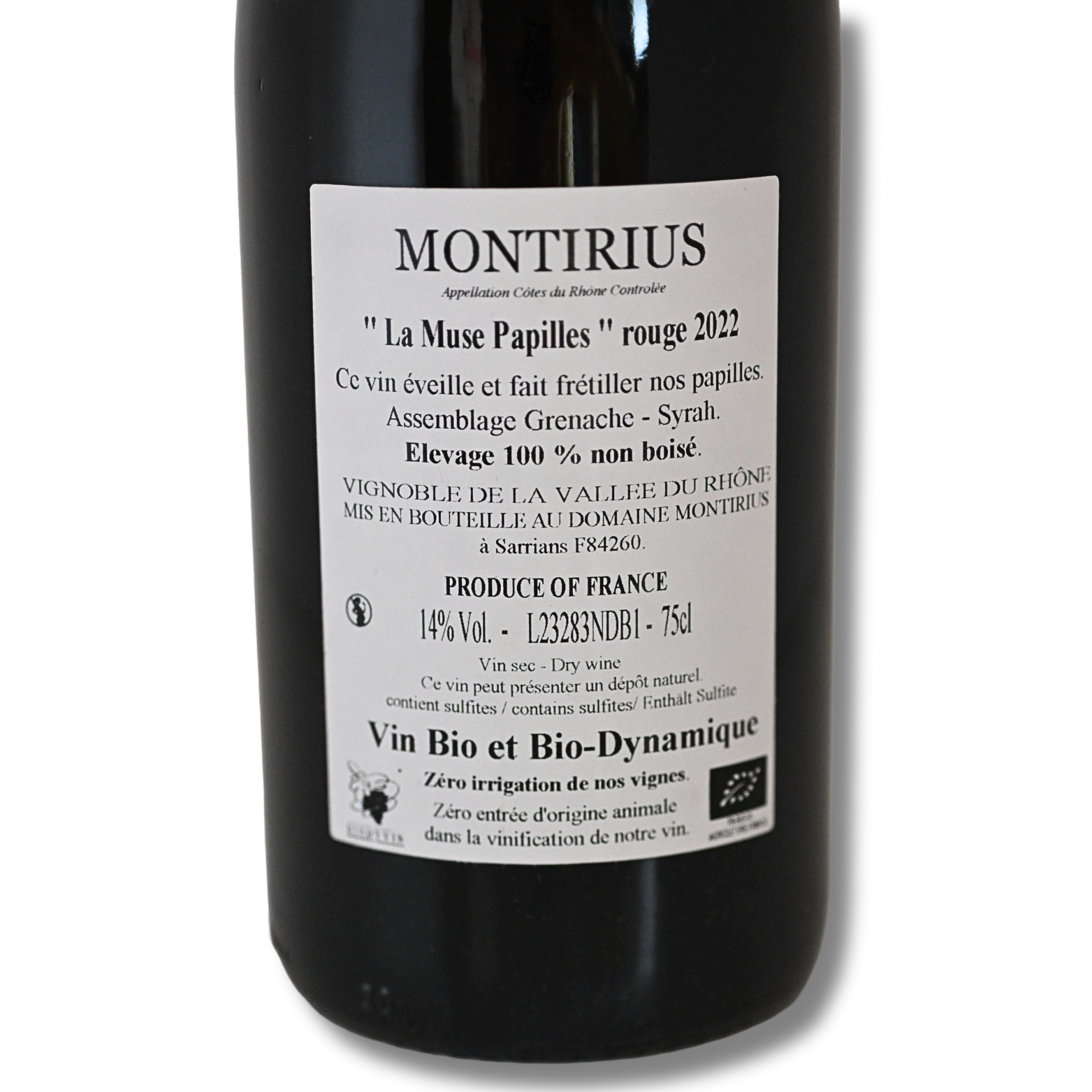Montirius La Muse Papilles Red 2022 mit 0,75 Liter und 14 % Vol. – Bild 4
