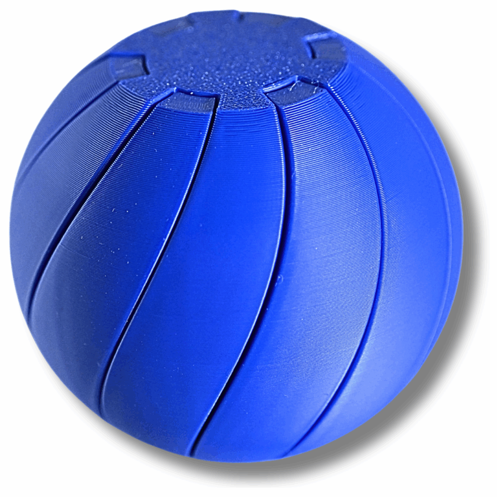 Fidget Spiralkugel – 2-teiliges 3D-Puzzle in Blau – Entspannungsball aus PLA