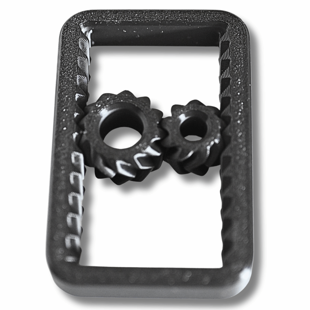Fidget Zahnrad-Kasten – Mechanisches Mini-Gadget mit beweglichen Zahnrädern ( Schwarz) aus PLA