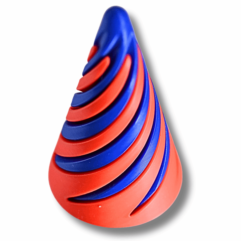 Fidget Spiral – Bewegliches 3D-Spielzeug mit Drehfunktion – Entspannungshelfer ( Orange / Blau) aus PLA