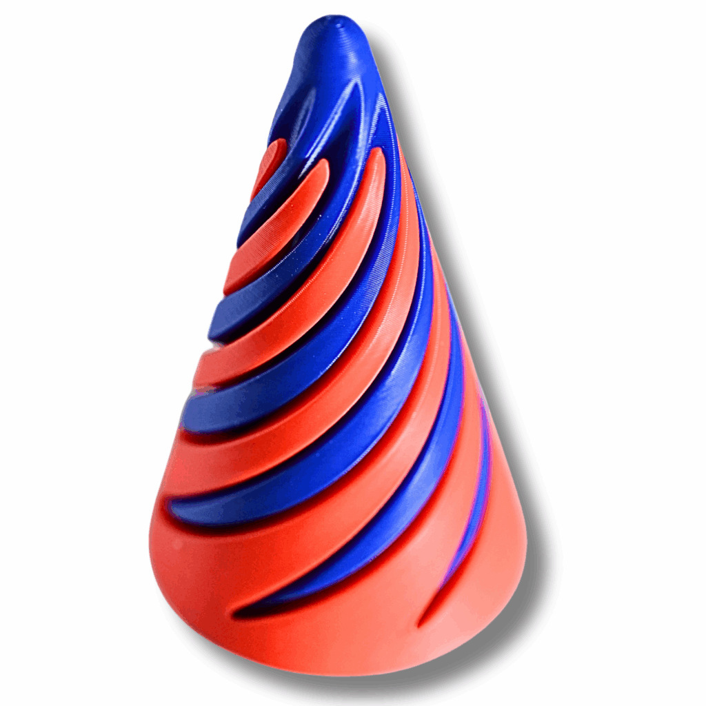 Fidget Spiral Rot / Blau – Bewegliches 3D-Spielzeug in Spiralform – Entspannung & Fokus aus PLA