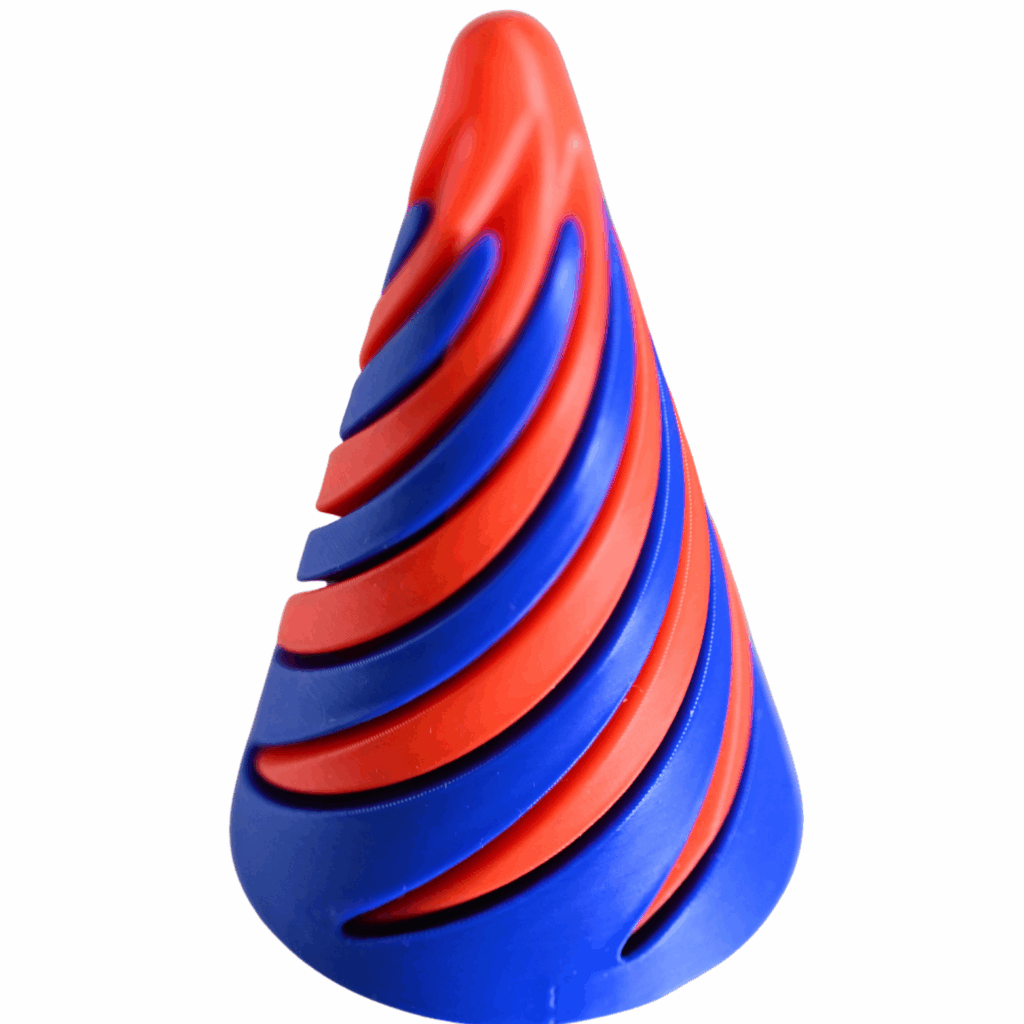 Fidget Spiral Blau / Rot – 3D-gedrucktes Entspannungs-Spielzeug in Spiralform – Fokus & Ruhe aus PLA