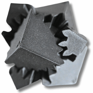 Fidget Würfel mit Zahnrädern-3D-Druck Anti-Stress Tool aus PLA, schwarz- grau