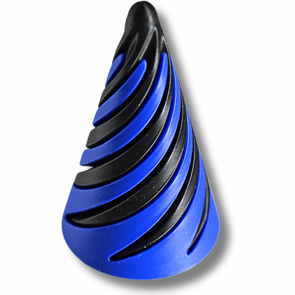 Fidget Spiral (Schwarz-Blau) aus PLA