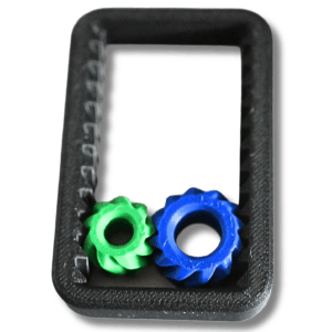 Fidget Tool mit Zahnrädern – 3D-Druck Stressabbau Spielzeug aus PLA ( Schwarz, Grün, Blau)