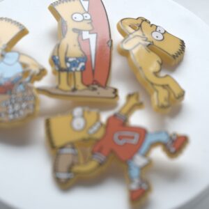 Bart Simpson Broschen Set (4 Motive) – Cartoon-Pins – Neu