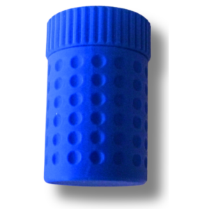 Handliche kleine geriffelte Dose (Blau, Schraubverschluss)