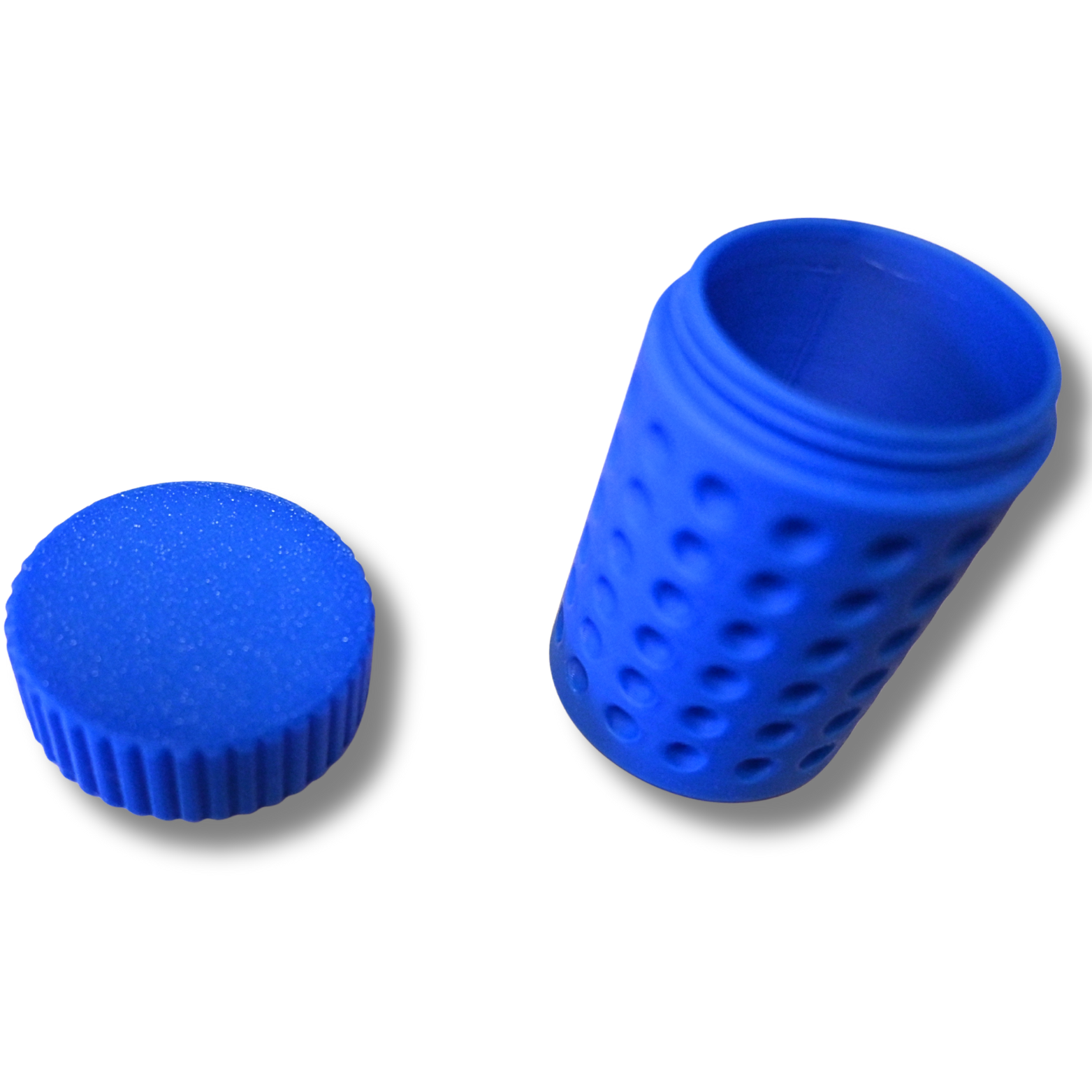 Handliche kleine geriffelte Dose (Blau, Schraubverschluss) – Bild 2