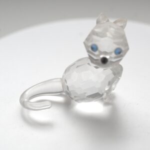 Glasfigur Katze – dekorative Tierfigur aus klarem Glas