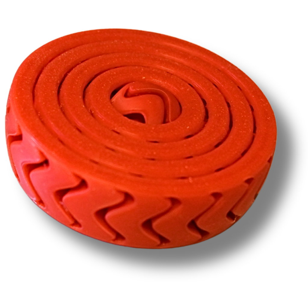 Fidget Spiralring Rillenmuster Orange ( Gyro Ring Tidal Wave) aus PLA in verschiedenen Farben