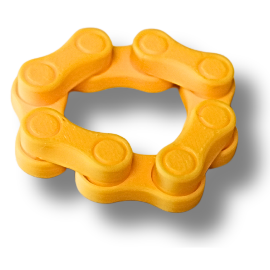 Fidget Kette – 3D-Druck Anti-Stress-Spielzeug, flexibel, gelb, sensorisch aus PLA in verschiedenen Farben