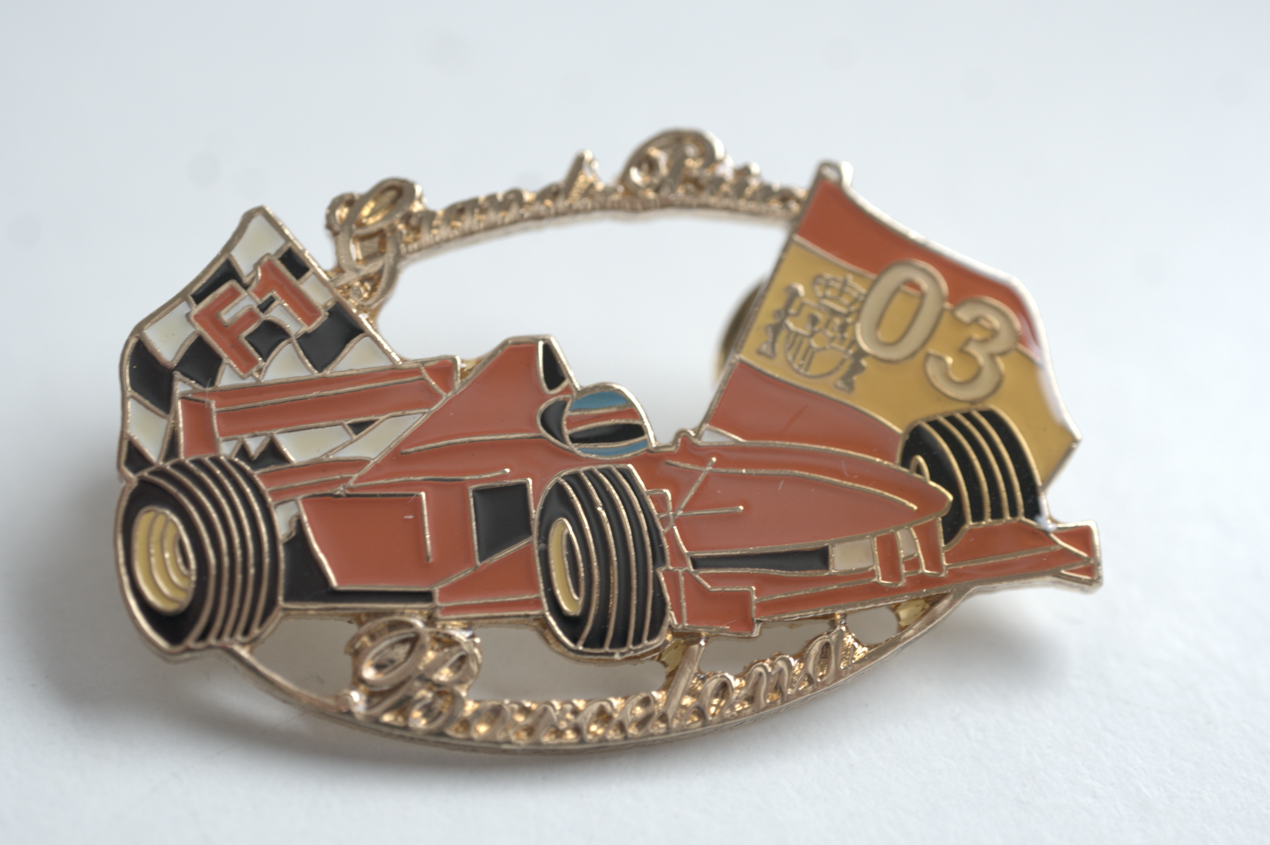 Grand Prix F1 Barcelona 2003 Pin-Formel-1-Rennwagen mit Streckenmotiv