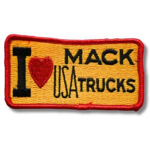 I Love Mack USA Trucks Aufnäher - Patch Rot/Gelb/Schwarz
