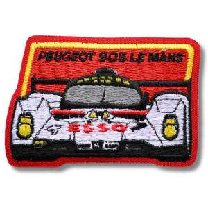 „Peugeot 905 Le Mans“ Aufnäher  –Patch – Rot/Weiß