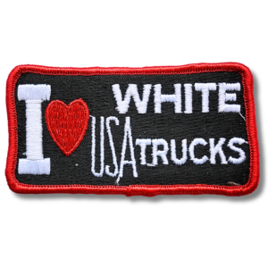 I Love White USA Trucks Aufnäher- Patch  Rot/Weiß