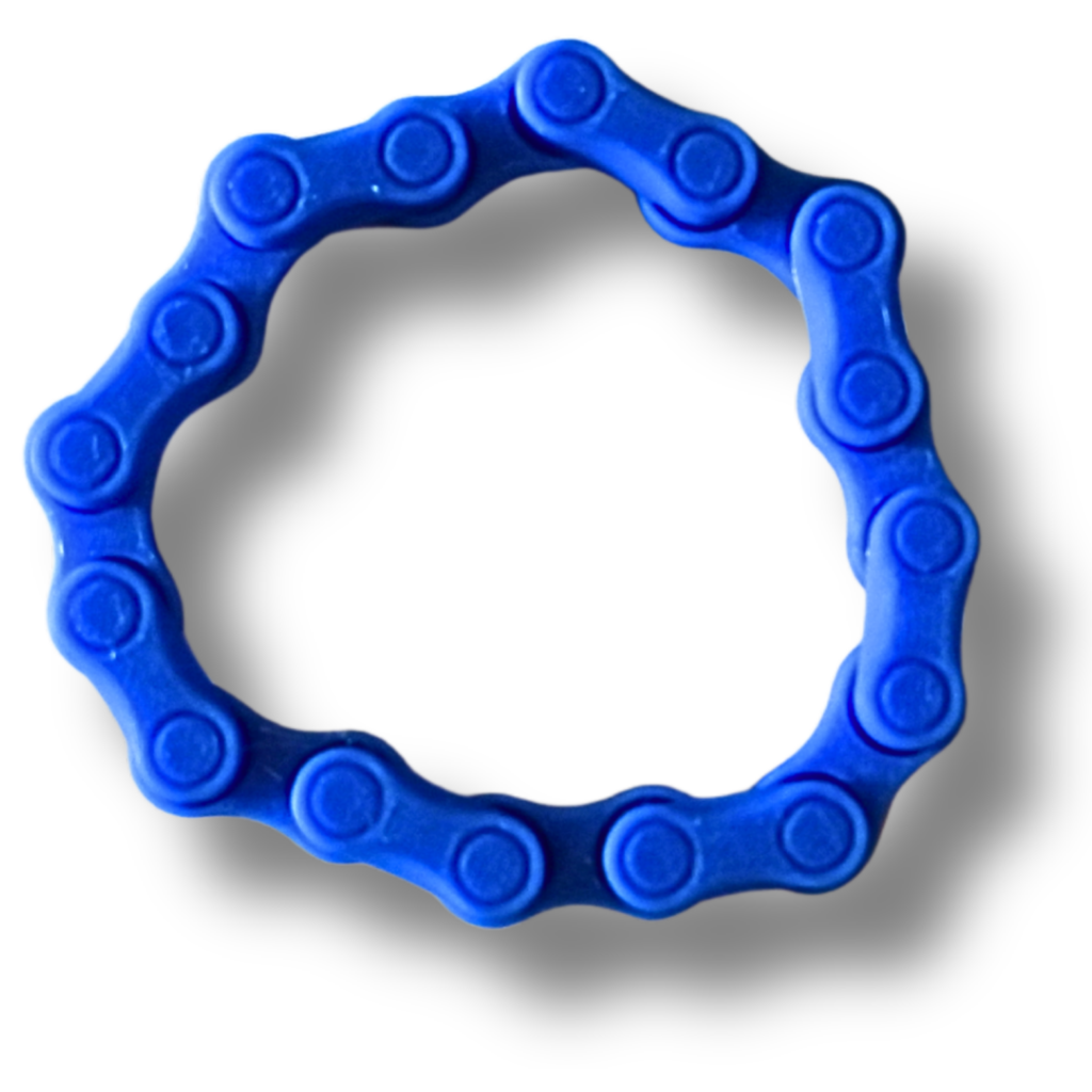 Fidget Kette – 3D-Druck Anti-Stress-Spielzeug, flexibel, blau, sensorisch aus PLA verschiedene Farben