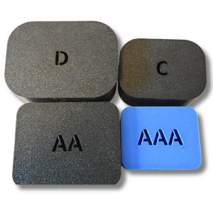 Aufbewahrungsbox Set mit vier Boxen mit Deckel ( AA & AAA & C & D Batterien) Schwarz