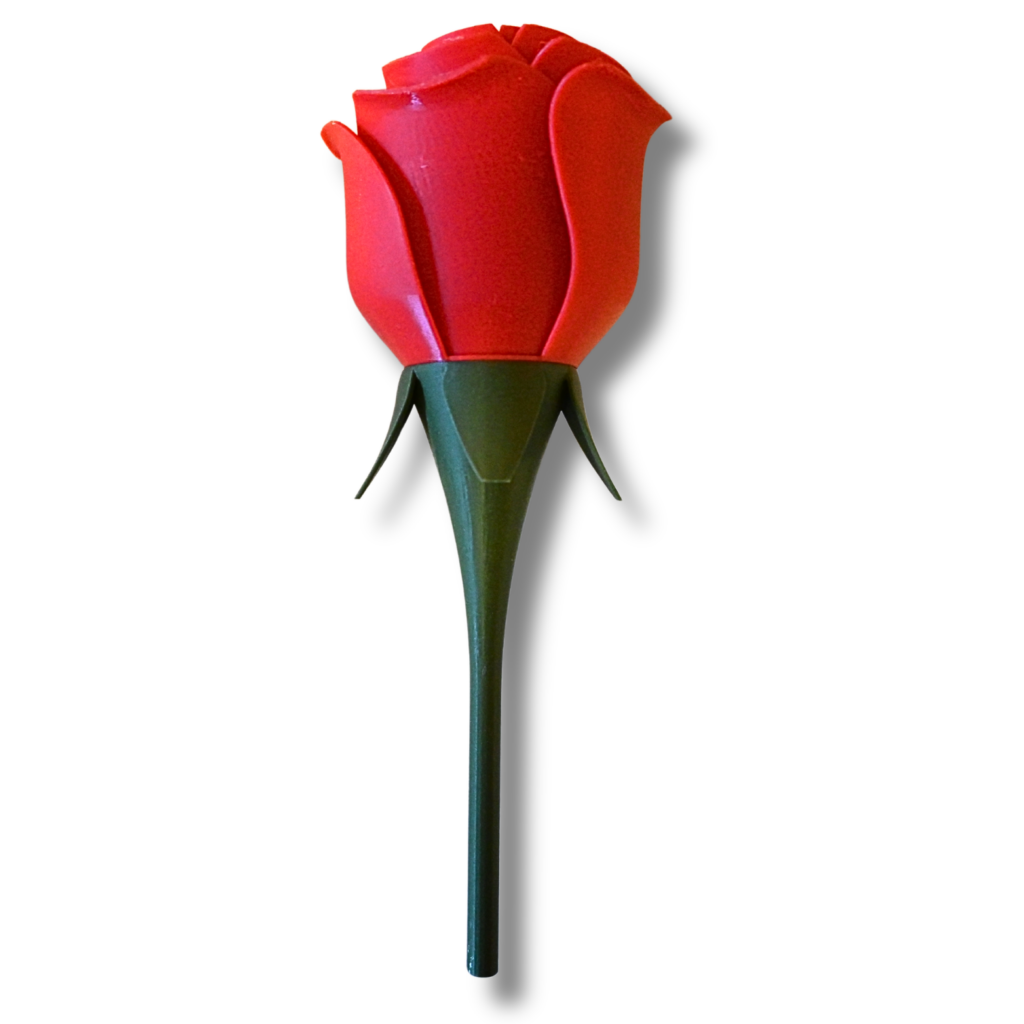 Rose-3D-Druck aus PLA ( B.Ware-es fehlen ein paar Blätter am Stiel)