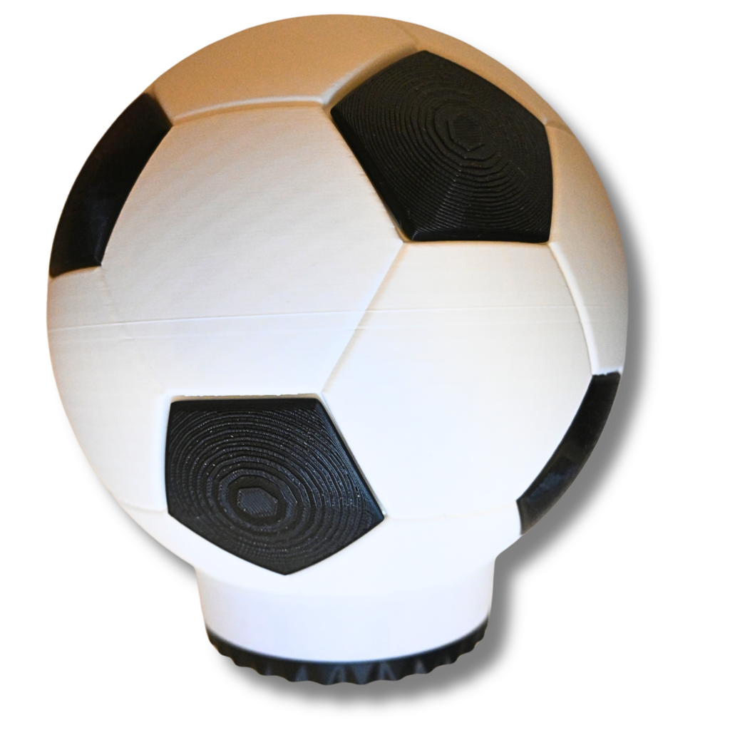 Fußball Spardose 3D Druck aus PLA in verschiedenen Farben