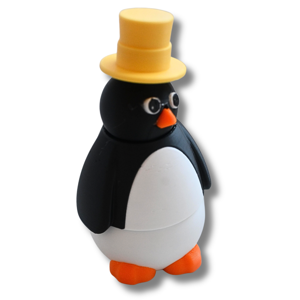3D Druck Pinguin aus PLA in verschiedenen Farben